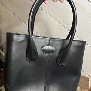 Rare Scuola di Cuoio Firenze Made in Italy Black Luxury Leather Weekender Bag